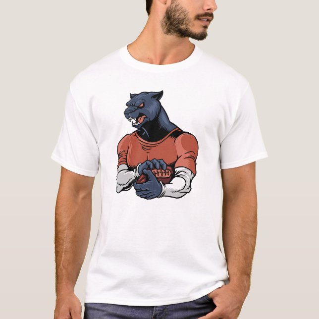 Camiseta Pantera Negra com Futebol (Frente)