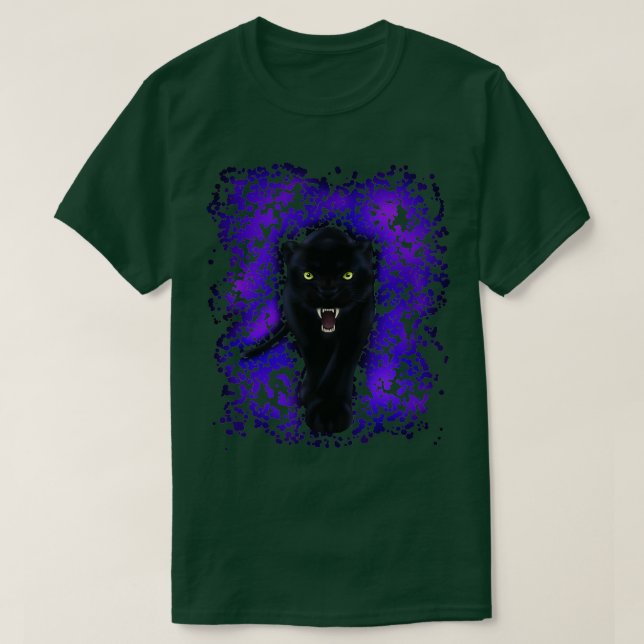 Camiseta Pantera Negra Leopardo Imprime Mulheres Homens Cri (Frente do Design)