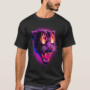 Camiseta Pantera Preta Pop no Fogo Leopardo Animal Jaguar