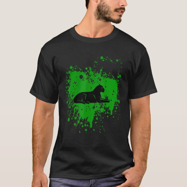 Camiseta Pantera Selvagem legal Para Gatos Selvagens Jaguar (Frente)