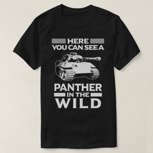 Camiseta Pantera-Tanque Panzer Na Puta Do Tanque Selvagem (Frente do Design)