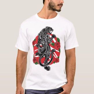 Camiseta Pantera Tribal com Rosas