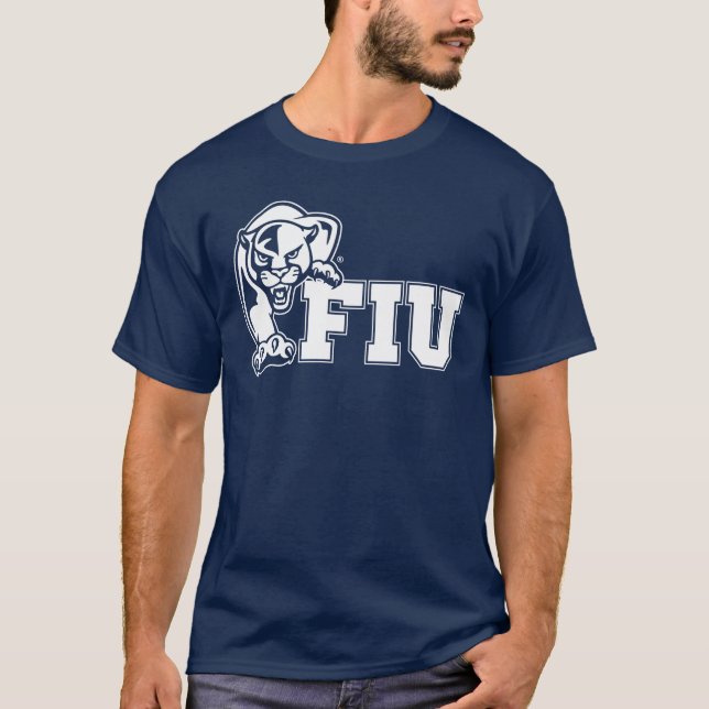 Camiseta Panteras FIU - Logotipo branco (Frente)