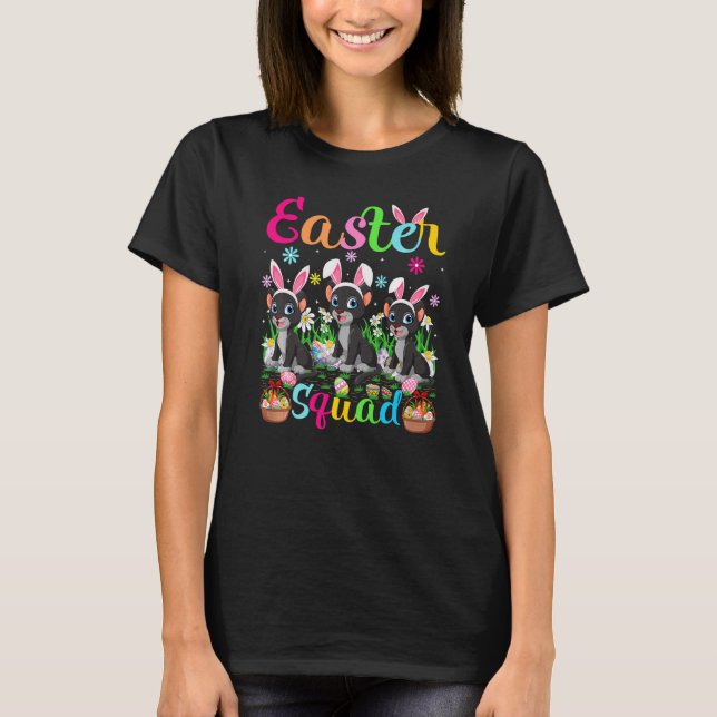 Camiseta Panther Bunny Ear Funny Easter Squad Panther Happy (Frente)