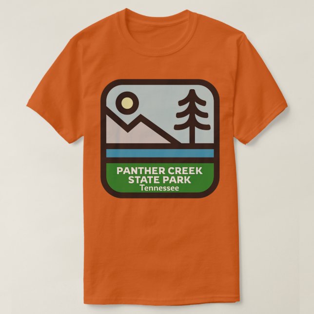 Camiseta Panther Creek State Park Tennessee Simple Line Art (Frente do Design)
