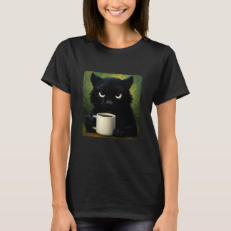 Camiseta Panther Grumpy Coffee Morning Humor Wildlife Tired