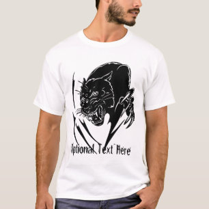 Camiseta Panther Preta em Preto e Branco
