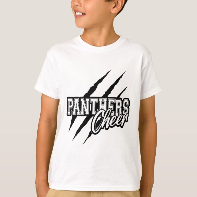 Camiseta Panthers Cheer Equipe de Cheerleading de Volta à E (Frente)