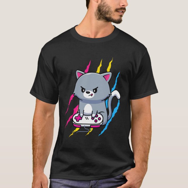 Camiseta Panual Gaymer Geek Pride Lgbt Video Game Lover Gif (Frente)