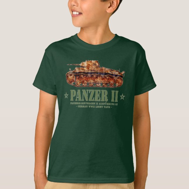 Camiseta Panzer II A2 Guerra Mundial 2 Tanque alemão leve (Frente)