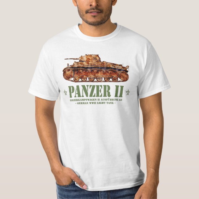 Camiseta Panzer II A2 Guerra Mundial 2 Tanque alemão leve (Frente)
