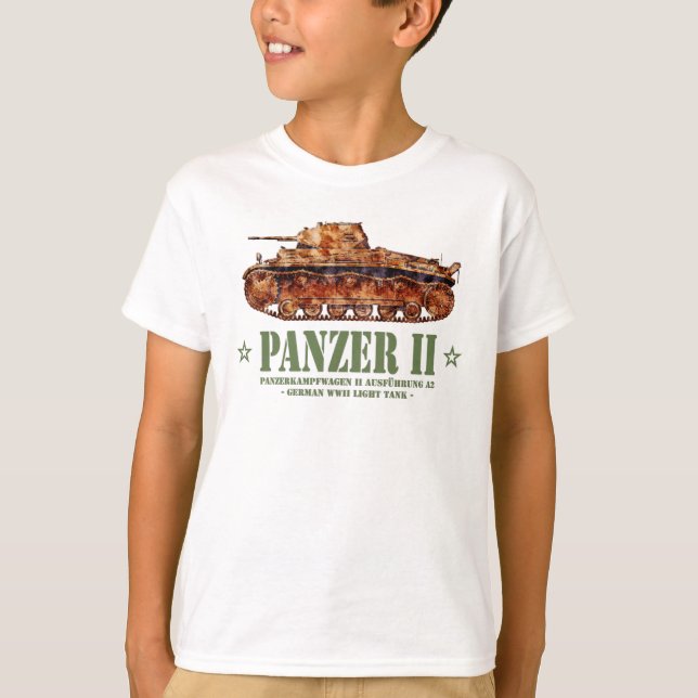 Camiseta Panzer II A2 Guerra Mundial 2 Tanque alemão leve (Frente)
