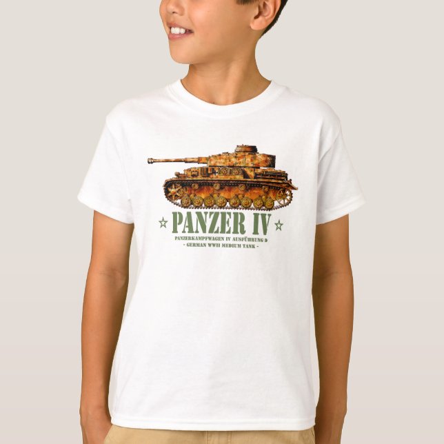 Camiseta Panzer IV Guerra Mundial 2.ª Divisão Média Alemã W (Frente)