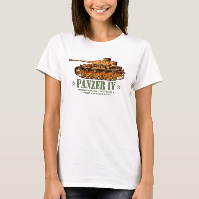 Camiseta Panzer IV Guerra Mundial 2.ª Divisão Média Alemã W (Frente)