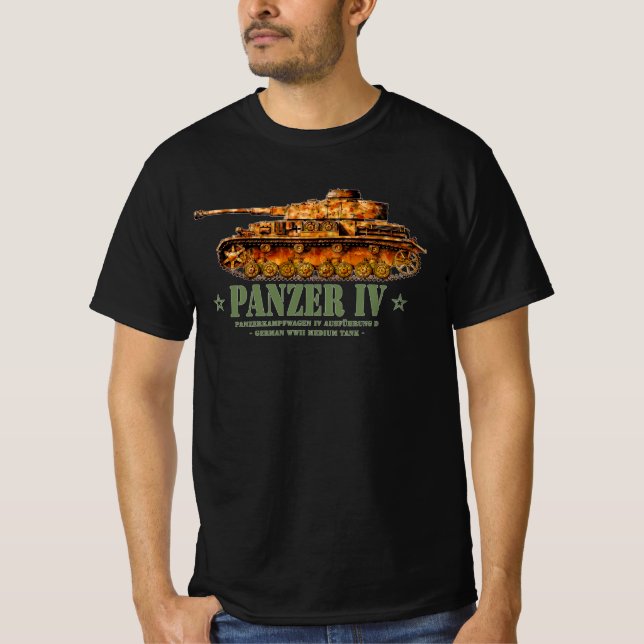 Camiseta Panzer IV Guerra Mundial 2.ª Divisão Média Alemã W (Frente)