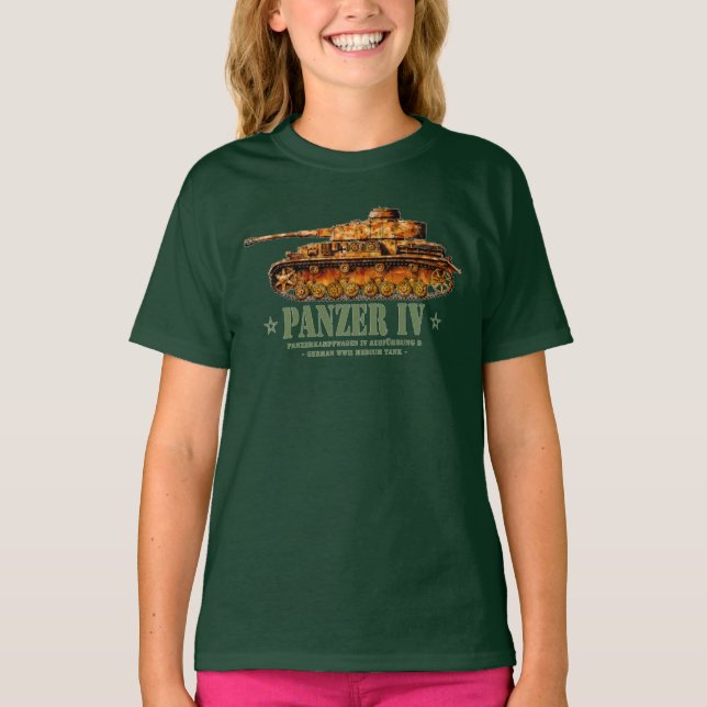 Camiseta Panzer IV Guerra Mundial 2.ª Divisão Média Alemã W (Frente)