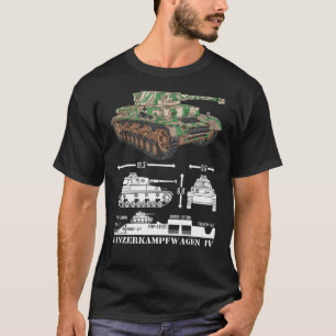 Camiseta Panzer Iv Ww2 Tanques Alemães Diagrama Infográfico