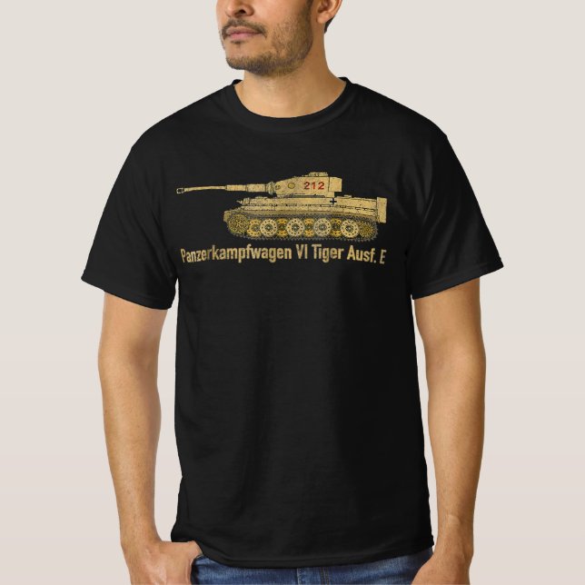 Camiseta panzer vi tiger 1 german ww2 tanque angustiado (Frente)