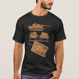 Camiseta Panzer VI Tiger I WW2 Tanques militares alemães Di