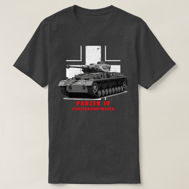 Camiseta Panzerkampfwagen Panzer IV Tanque militar WW2 (Frente do Design)