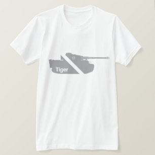Camiseta Panzerkampfwagen VI, mínimo, cinzas - branco