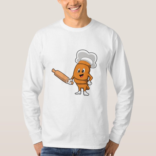 Camiseta Pão como Cozinhar com Pino de Rolagem (Frente)