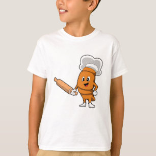 Camiseta Pão como Cozinhar com Pino de Rolagem