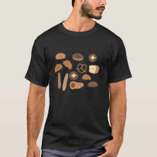 Camiseta Pão-de-bico-de-baguete-Rosquinha-pretzel