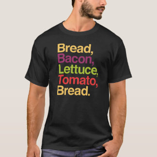 Camiseta Pão de BLT, bacon, alface, tomate, t-shirt do pão