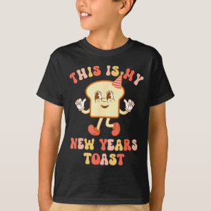 Camiseta Pão de Brinde de Ano Novo Engraçado Trocadilho Ret