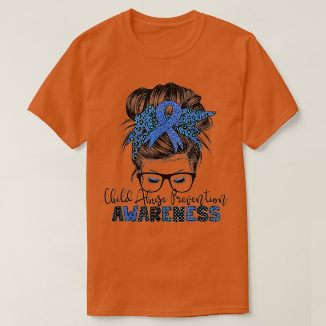 Camiseta Pão de cabelo bagunçado de prevenção de abuso infa (Frente do Design)