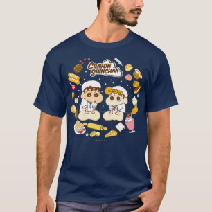 Camiseta Pão de Fazer de Crayon Shin-chan com Himawari Tim