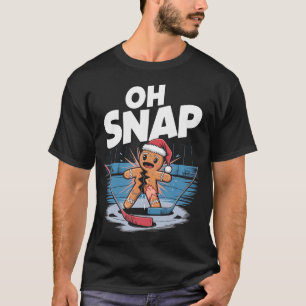 Camiseta Pão de gengibre de Natal de Hóquei no Gelo