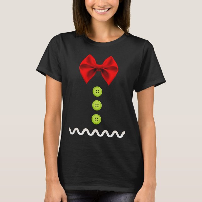 Camiseta Pão De Gingerpão Figuras De Natal Para Crianças E  (Frente)