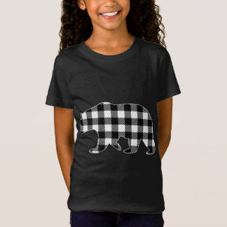 Camiseta Pão de Natal do Urso de Xadrez Búfalo Preto e Bran