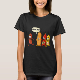 Camiseta Pão de Salsicha de Abraço em Grupo Mostarda Chup F