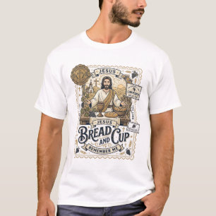 Camiseta Pão E Cálice Jesus Comunhão Fé Cristã Vint