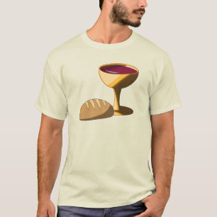 Camiseta Pão e Páscoa de vinho Passagem Santa Comunhão