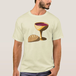 Camiseta Pão e Vinho A última comuna de Páscoa de jantar