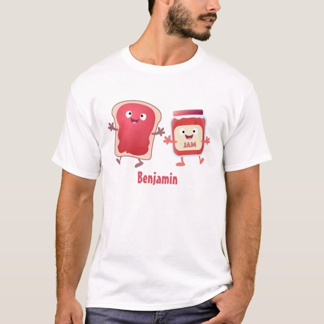 Camiseta Pão engraçado e personagens de desenho animados de (Frente)