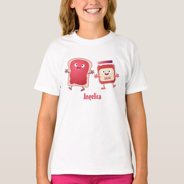 Camiseta Pão engraçado e personagens de desenho animados de (Frente)