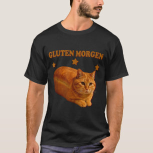 Camiseta Pão Engraçado Meme de Gato Glúten Humor Morgen Grá