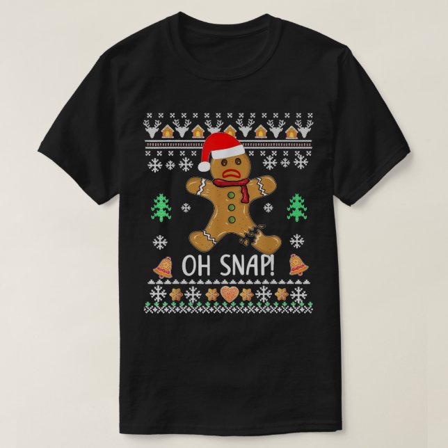 Camiseta Pão Feio Homem Cookie X Mas Oh Engraçado Ch Engraç (Frente do Design)