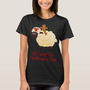Camiseta Pão-Pão e Ovelha Tudo o que quero no Natal