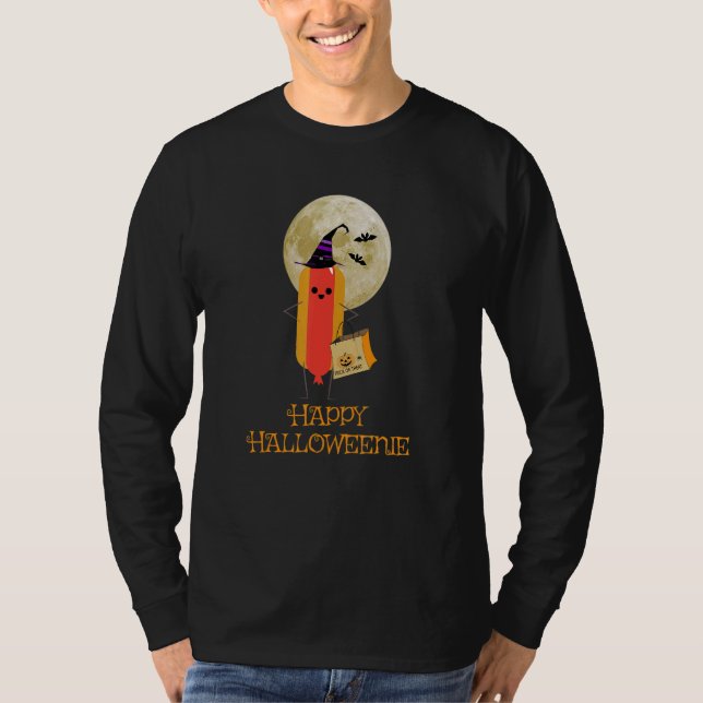 Camiseta Pão Quente de Cachorro-quente de Halloween & Lua F (Frente)
