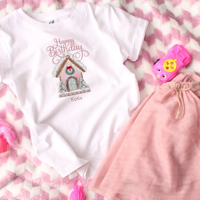 Camiseta Pão Rosa de Aniversário Personalizado (Criador carregado)