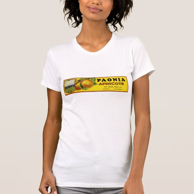 Camiseta Paonia Apricots Label Art (Frente)