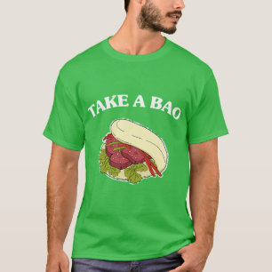 Camiseta Pãozinho Vaporizado de Piada de Comida Asiática Di