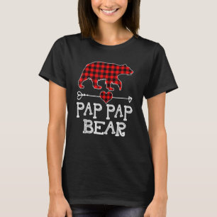 Camiseta Pap Bear Natal Pajama Xadrez Vermelha Buffalo Fa