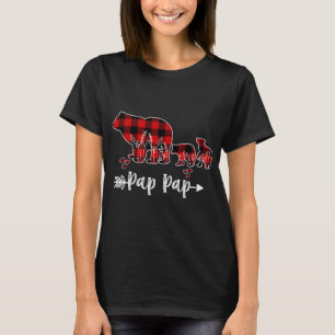 Camiseta Pap Bear Natal Pajama Xadrez Vermelha Buffalo Fa